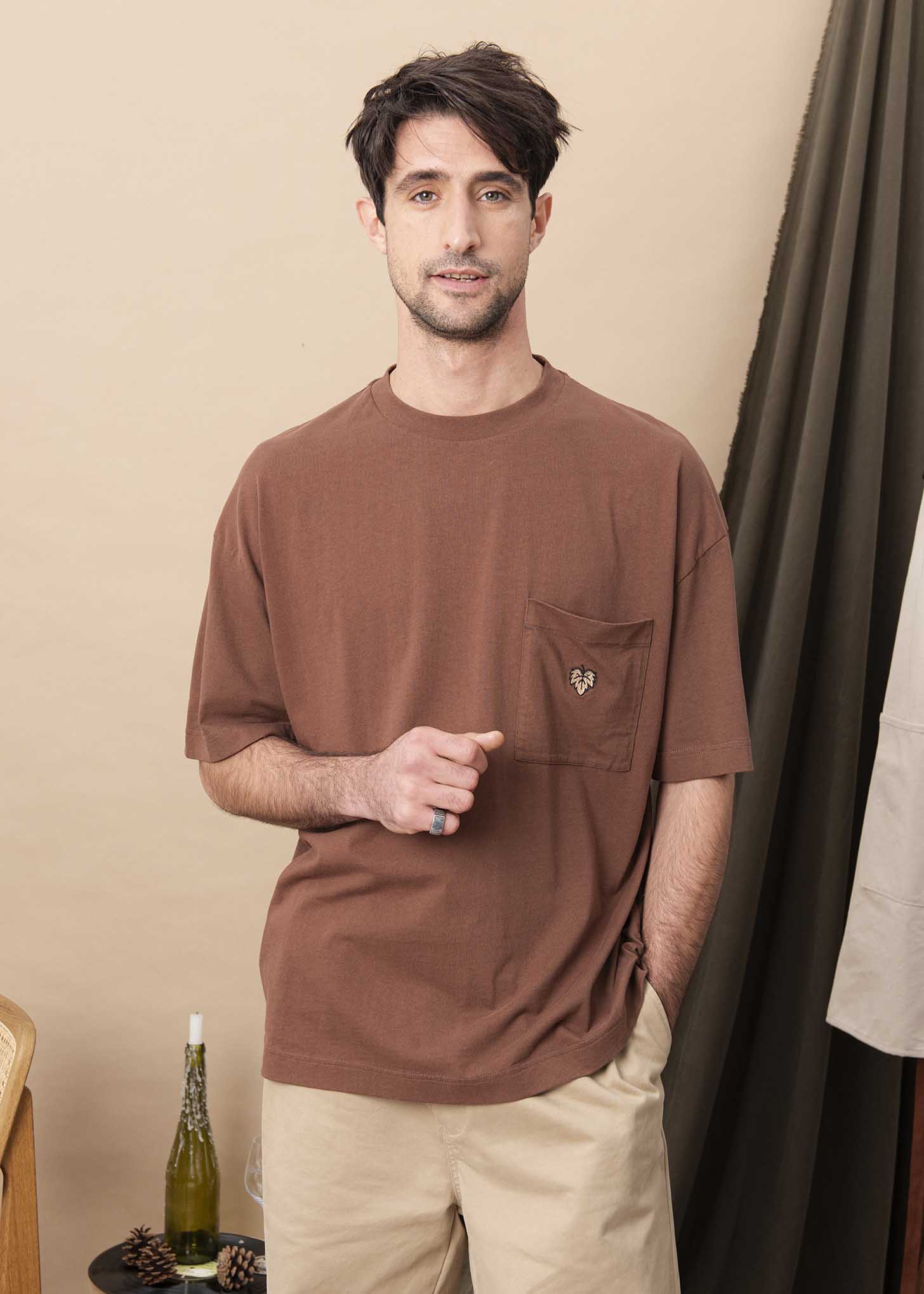 T-SHIRT POMEROL MARRON