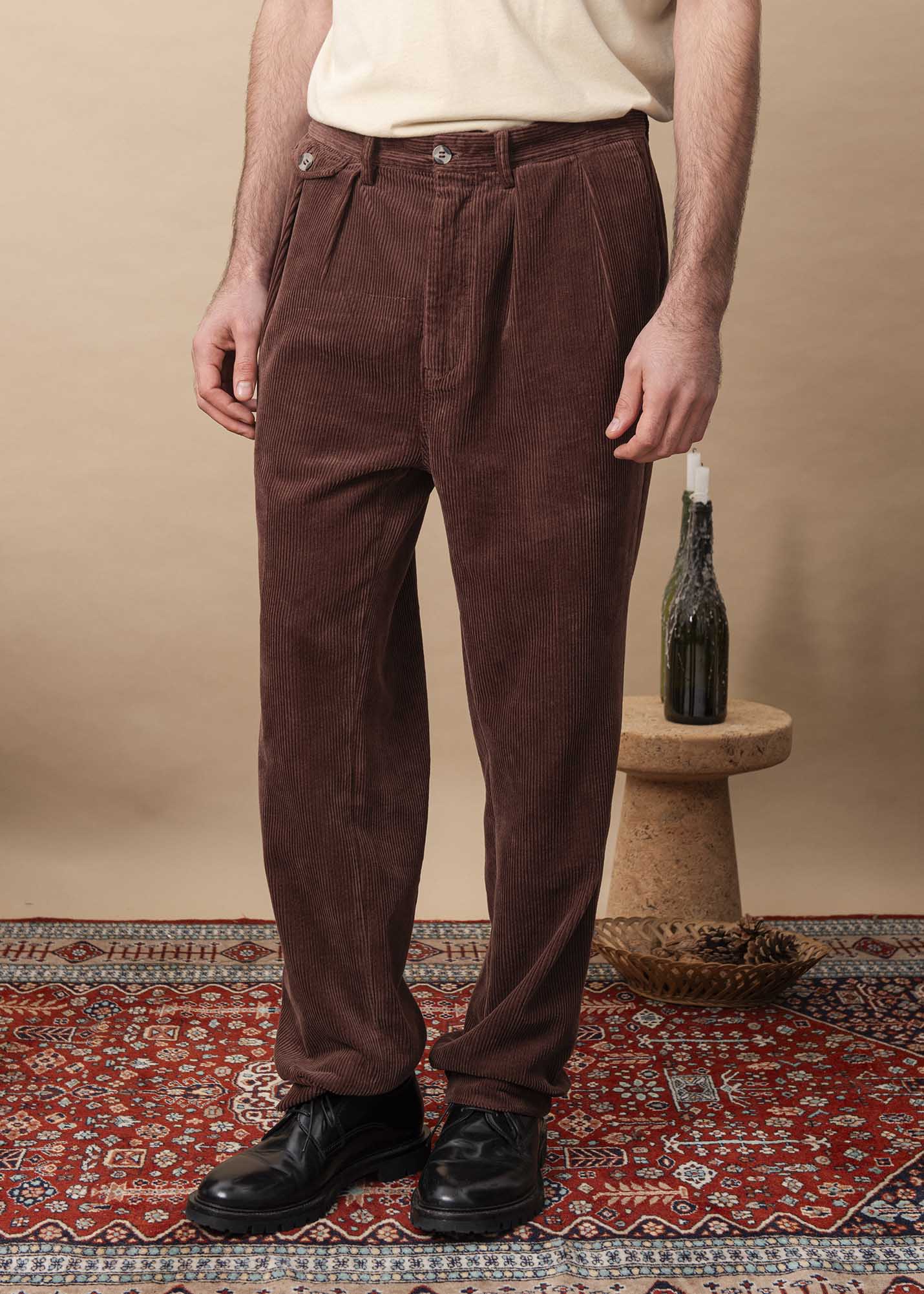 PANTALON PESSAC VELOURS MARRON