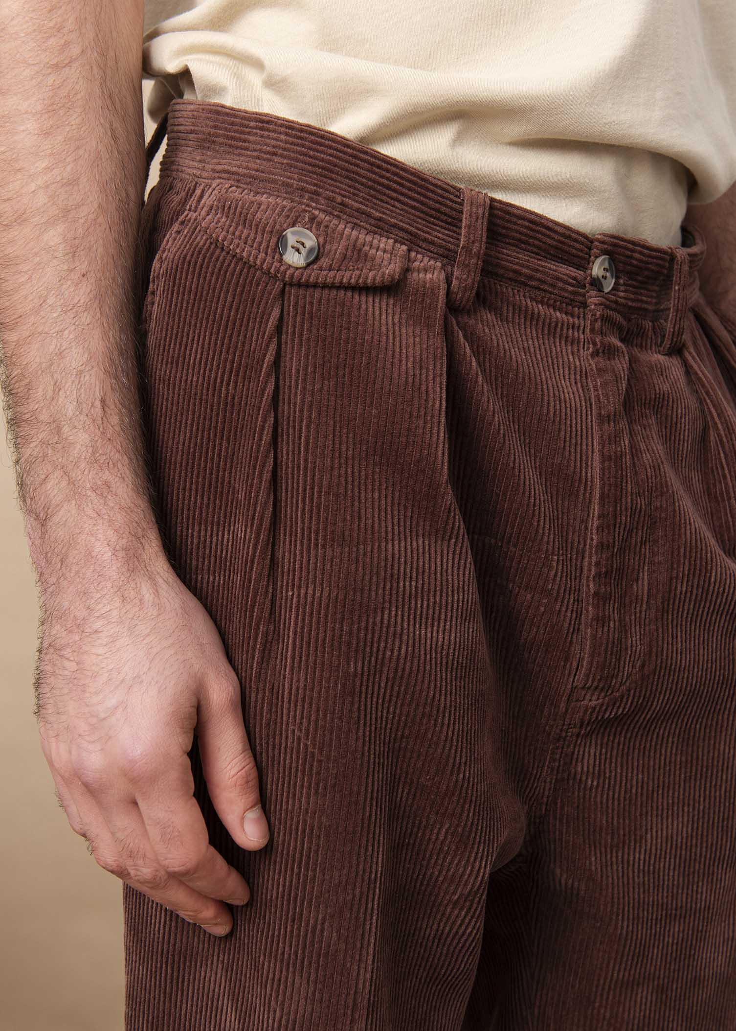 PANTALON PESSAC VELOURS MARRON