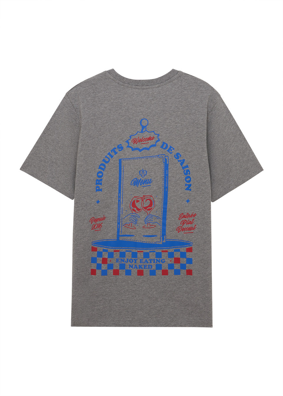 T-SHIRT EATING NAKED GRIS