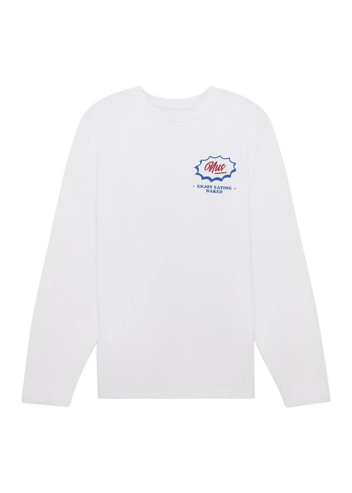T-SHIRT EATING NAKED MANCHES LONGUES BLANC