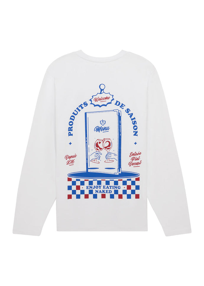 T-SHIRT EATING NAKED MANCHES LONGUES BLANC