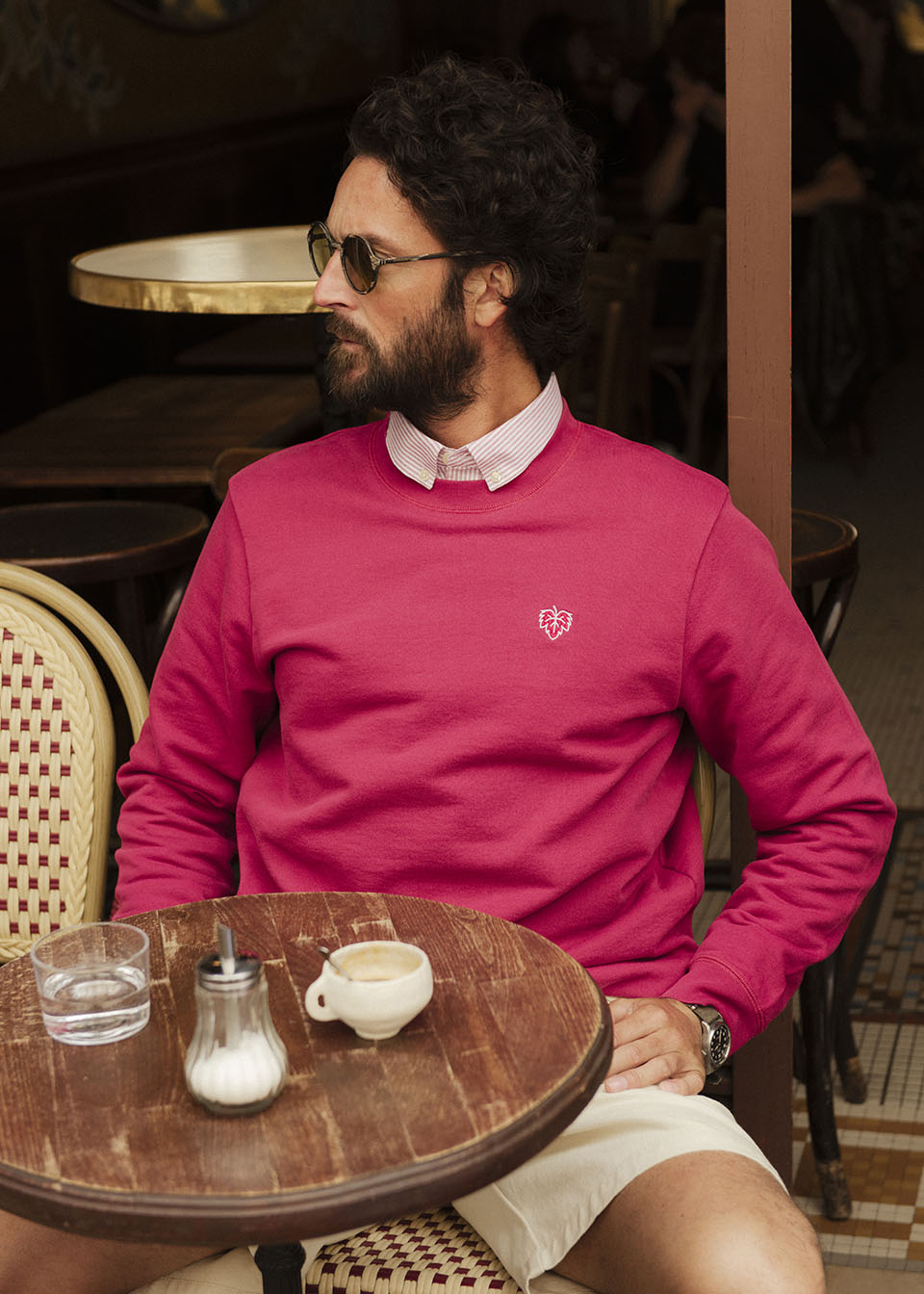 SWEAT VIGNE FRAMBOISE 100% COTON