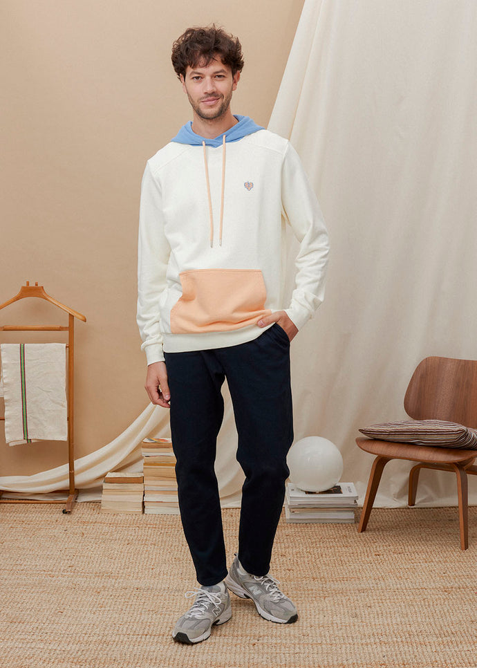 HOODIE ÉCRU MULTICOLORE 100% COTON